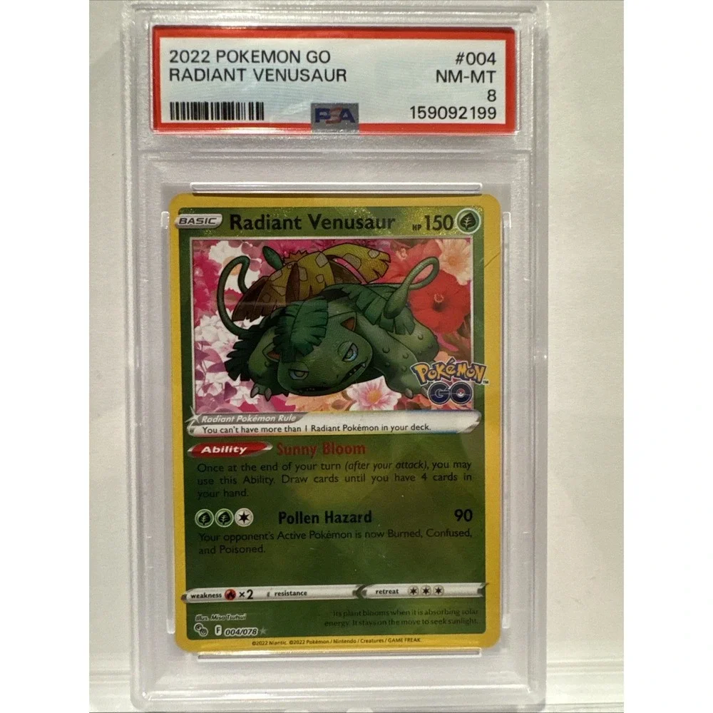 PSA 8 Radiant Venusaur 004/078 Pokemon GO Holo Radiant Rare TCG Card